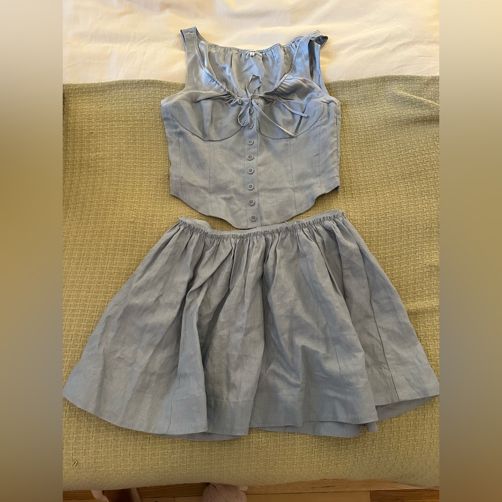 Reformation Sky Blue Blouse
